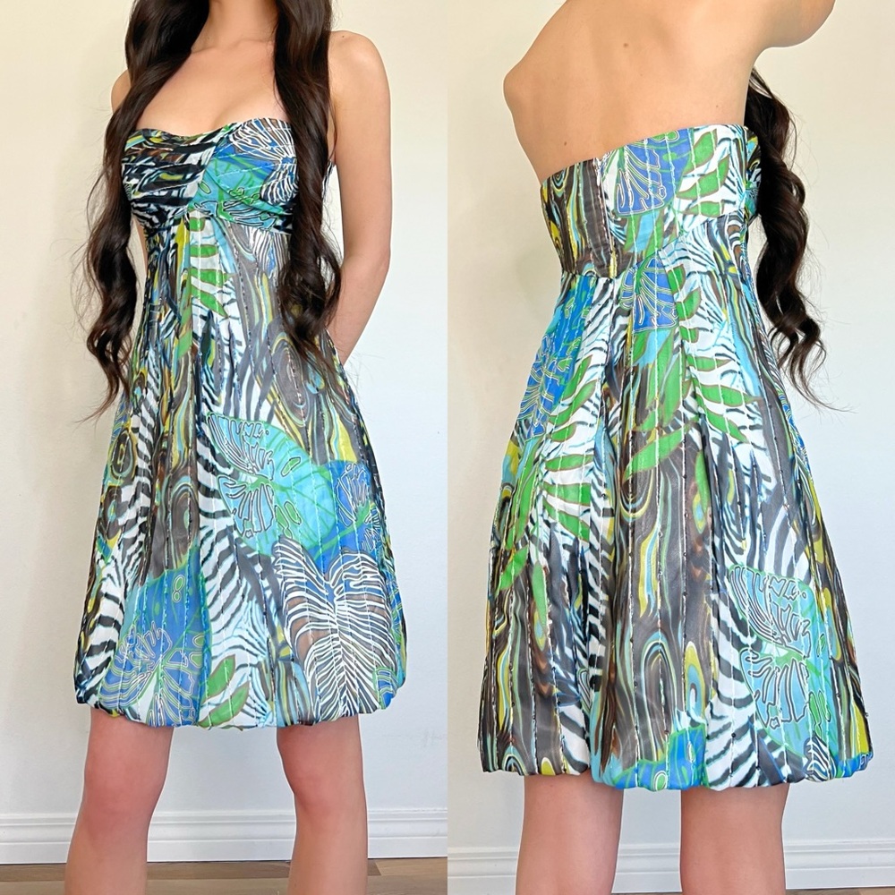 Cache Strapless Puff Mini Dress